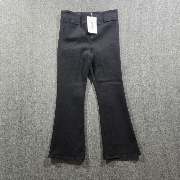 FRAME The Jetset Crop Mini Boot Black Kick‎ Boot Jeans Sz 2 30x26 - Picture 2 of 10